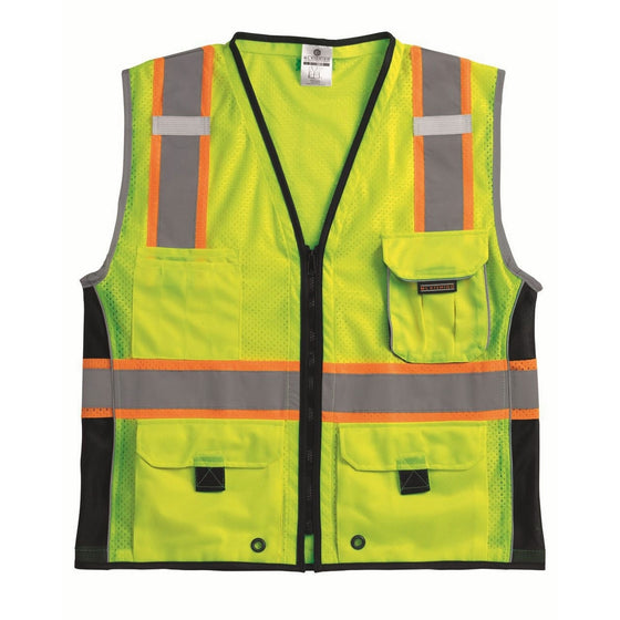 ML Kishigo 1513 Ultra-Cool Polyester Black Series Heavy Duty Vest, 2X-Large, Lime