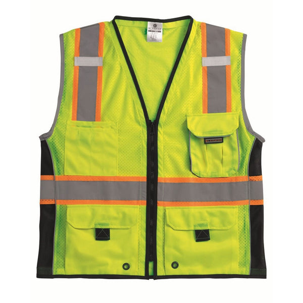ML Kishigo 1513 Ultra-Cool Polyester Black Series Heavy Duty Vest, 2X-Large, Lime