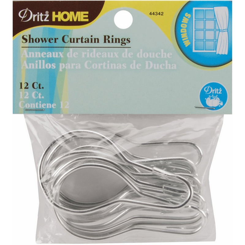 Dritz 44342 Shower Curtain Rings, 2-3/4 by 1-1/2-Inch, 12-Pack