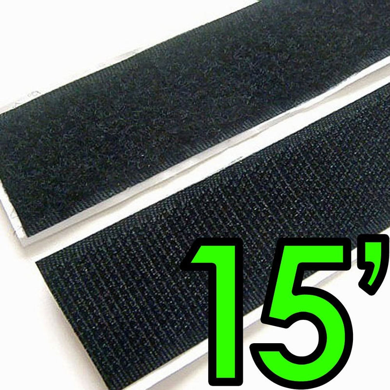 1" Self Adhesive Hook & Loop Sticky Back Tape Fabric Fastener - 15 Feet