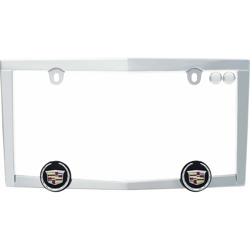 Cruiser Accessories 10330 Cadillac License Plate Frame, Chrome w/fastener caps