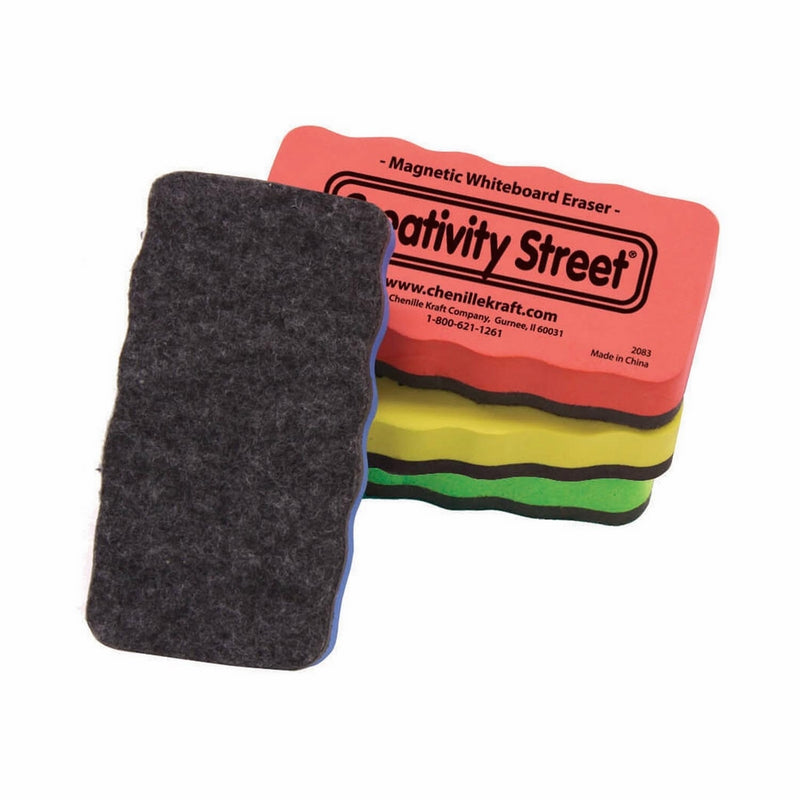 Creativity Street Magnetic Chalk and Whiteboard Erasers, 4-Pack (AC2083)