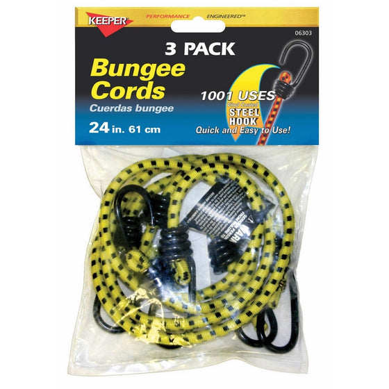 Keeper 06303 24 inch Bungee Cord, 3 Pack