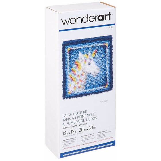 Wonderart Latch-Hook Kit, Unicorn, 12" X 12"