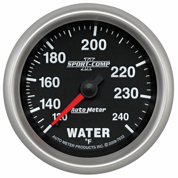 Auto Meter 7632 Sport-Comp II 2-5/8" 120-240 F Mechanical Water Temperature Gauge