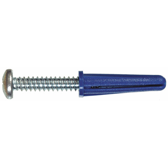 The Hillman Group 5069 Blue Ribbed Plastic Anchors
