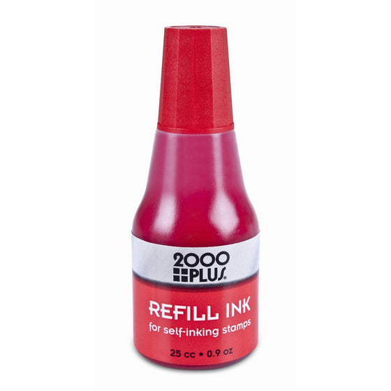 Cosco Self-Inking Stamp Ink Refill, 25 cc (.9 oz) bottle, Red