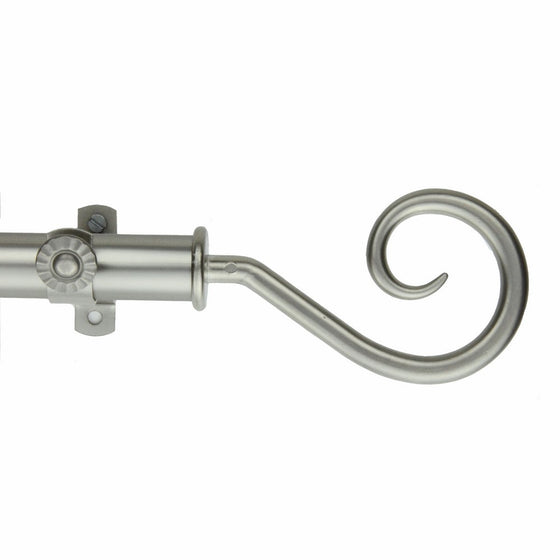 Modern Curl Curtain Rod Size: 28" - 48", Color: Satin Nickel