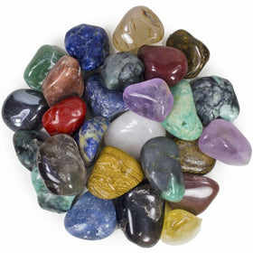 3 Pounds Brazilian Tumbled Polished Natural Stones Assorted Mix - Medium Size - 1" to 1.5" - Average 1.25"