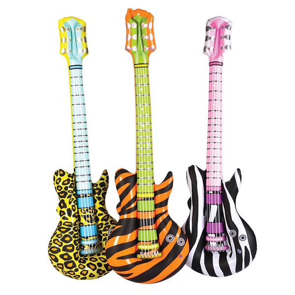 Inflatable Animal Print Rock Star Guitars (1 dz)