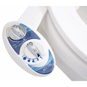 Luxe Bidet Neo 120 - Self Cleaning Nozzle - Fresh Water Non-Electric Mechanical Bidet Toilet Attachment (blue and white)