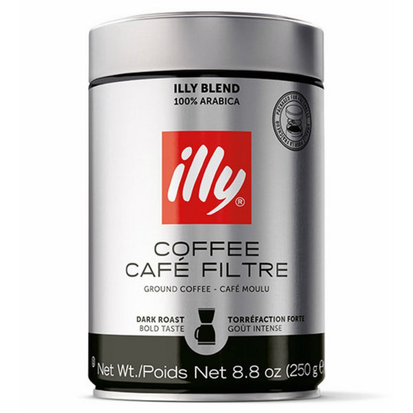 Illy Dark Roast Ground Coffee for Drip Coffeemakers & French Presses 8.8 Oz.