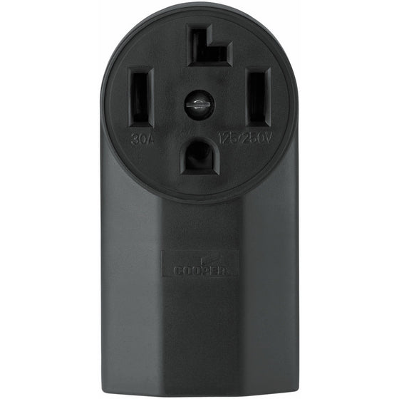 Eaton WD1225 30-Amp 3-Pole 4-Wire 125-Volt Surface Mount Dryer Power Receptacle, Black