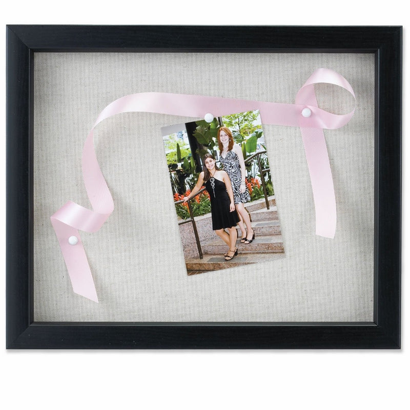 Lawrence Frames 11 by 14-Inch Black Shadow Box Frame, Linen Inner Display Board