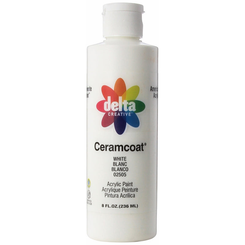 Delta Creative Ceramcoat Acrylic Paint in Assorted Colors (8 oz), 025058, White