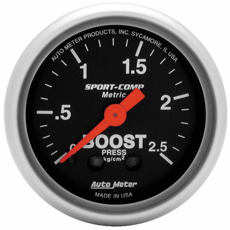 Auto Meter 3303-M Sport-Comp Mechanical Boost/Vacuum Gauge