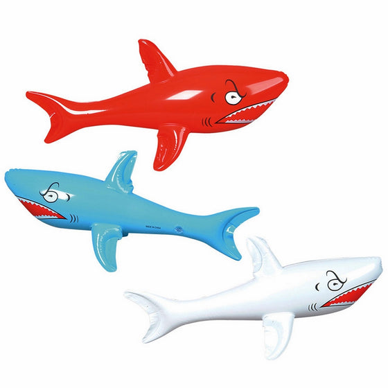 Rhode Island Novelty 24" Inflatable Sharks Toy (3 Piece)