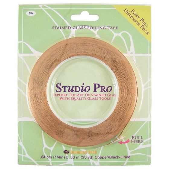 Studio Pro 1/4-Inch Black Lined Copper Foil