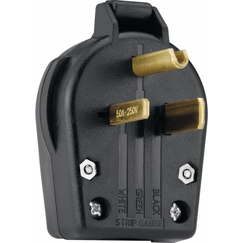 Eaton S42-SP Commercial Grade Angle Vinyl Power Plug with 30/50-Amp, 250-Volt, 6-30/6-50-NEMA Rating, Black