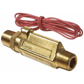 Gems Sensors FS-380 Series Brass High Pressure Flow Switch, Inline, Piston Type, 0.25 gpm Flow Setting, 3/8" NPT Male