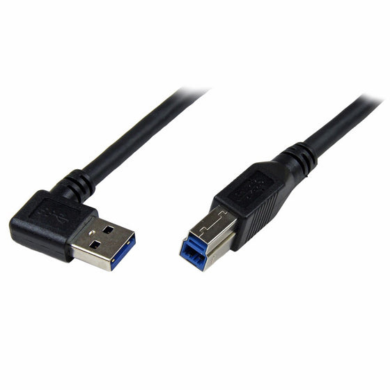 StarTech.com 1m Black SuperSpeed USB 3.0 Cable - Right Angle A to B - 3 ft USB 3 Cable - Right Angle USB 3.0 A (M) to USB 3.0 B (M)