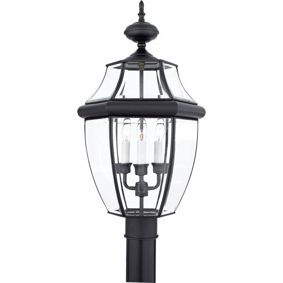 Quoizel NY9043K Newbury 3-Light Outdoor Lantern, Mystic Black