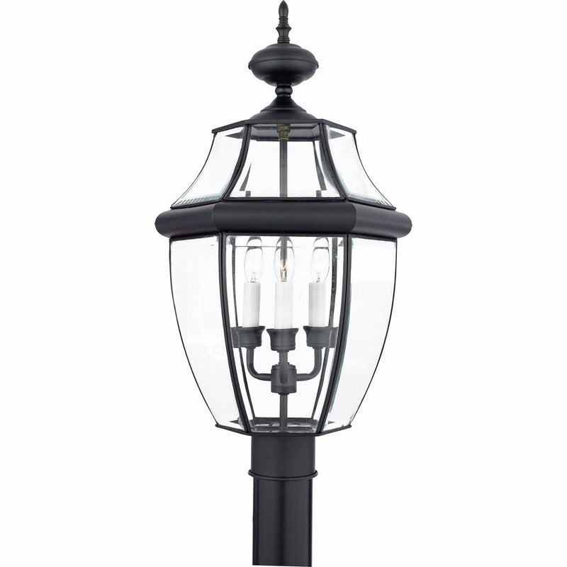 Quoizel NY9043K Newbury 3-Light Outdoor Lantern, Mystic Black