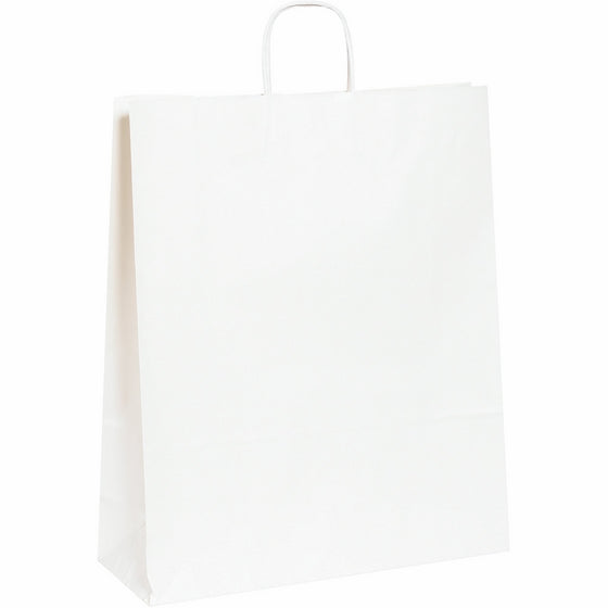 Aviditi BGS110W Paper Shopping Bag, 16" Length x 6" Width x 19-1/4" Height, White (Case of 200)