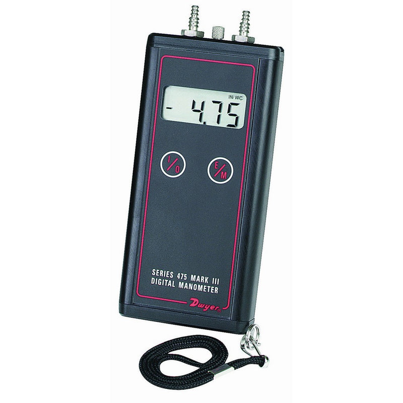 Dwyer Differential Pressure Digital Manometer Handheld, 475-1-FM, FM Approved, 0-20" w.c.