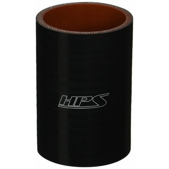 HPS HTSC-238-L4-BLK Silicone High Temperature 4-ply Reinforced Straight Coupler Hose, 85 PSI Maximum Pressure, 4" Length, 2-3/8" ID, Black