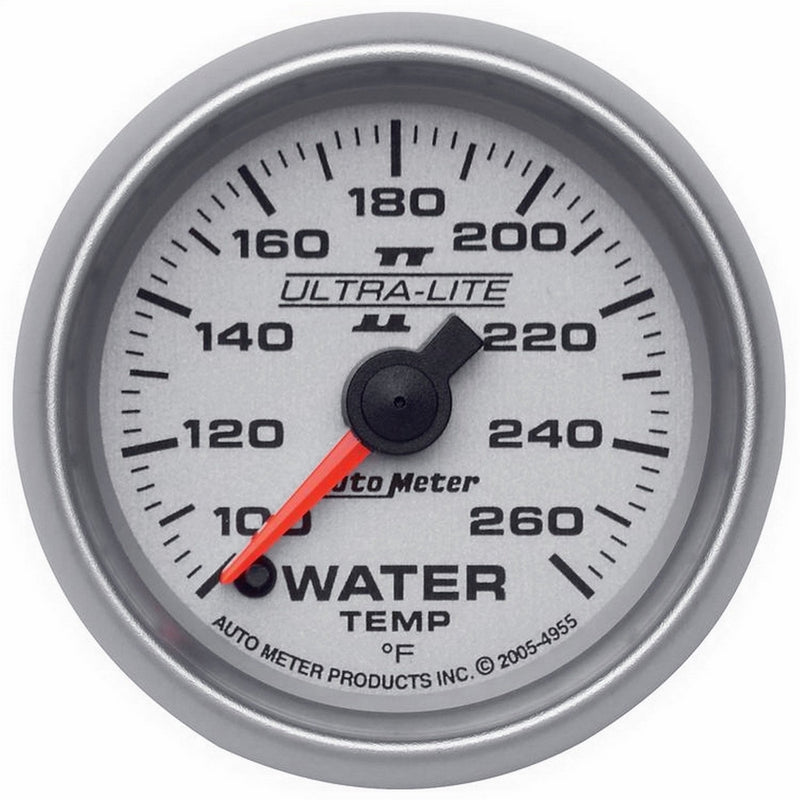 Auto Meter 4955 Ultra-Lite II 2-1/16" 100-260 F Full Sweep Electric Water Temperature Gauge