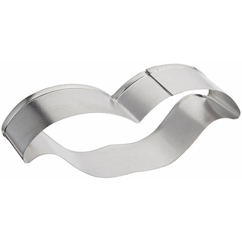 R & M Moustache Tinplated Cookie Cutter, 4-Inch, Silver