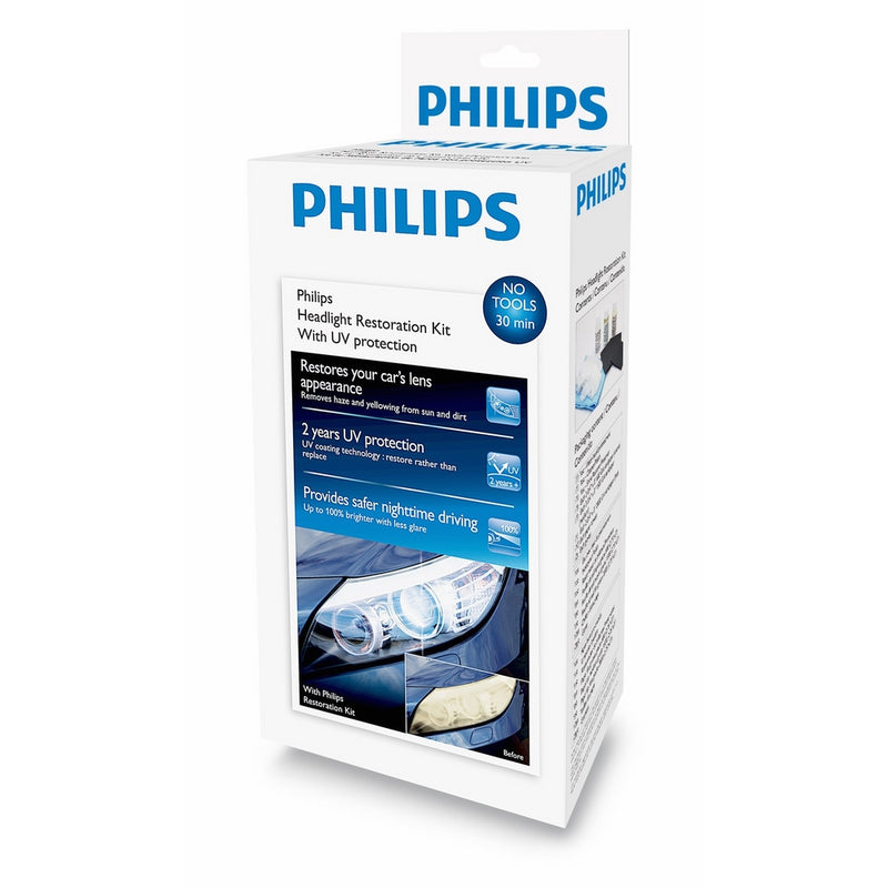 Philips Headlight Restoration Kit with UV protection - Complete Kit to restore headlight lenses