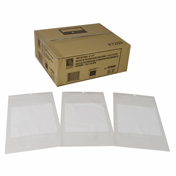 C-Line Write-On Reclosable Small Parts Storage Bags, 6 x 9 Inches, 1000 per Box (47269)