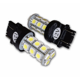 TuningPros LEDRS-3157-WS18 Rear Signal LED Light Bulbs 3157, 18 SMD LED White 2-pc Set