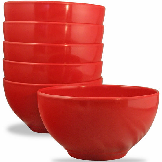 Calypso Basics by Reston Lloyd Melamine Bowl, Set of 6, Red