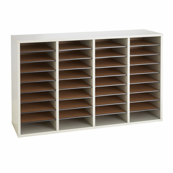 Safco Products 9424GR Wood Adjustable Literature Organizer, 36 Compartment, Gray