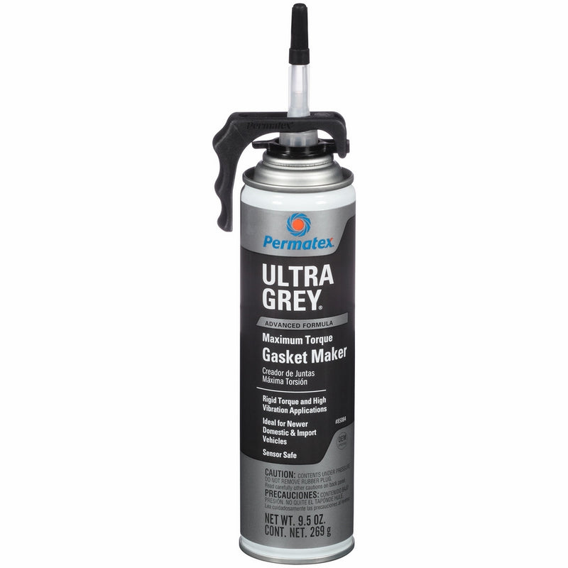 Permatex 85084 Ultra Grey Rigid High-Torque RTV Silicone Gasket Maker, 9.5 oz. PowerBead Can