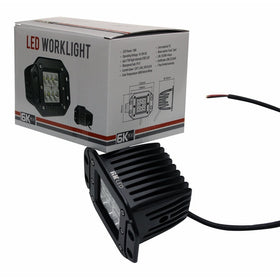 6KLED LED-C418S 18W Square Flush Mount Style LED Work Light 4 x 4 Quad Truck ATV Bumper JK Trucks Side by Side Tacoma F150 F250 Raptor Silverado Bumper UTV Yamaha Crawler Dune Buggy Lighting (Spot)