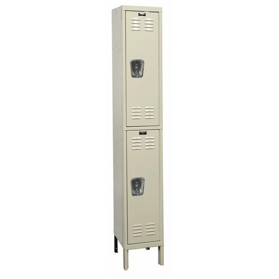 Hallowell U1588-2PT Premium Locker, 15" Width x 18" Depth x 78" Height, Double Tier, 1-Wide, Knock-Down, 729 Parchment