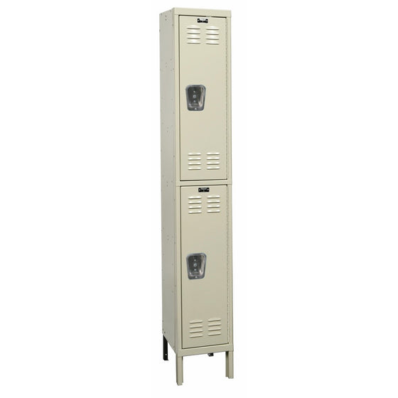 Hallowell U1558-2PT Premium Locker, 15" Width x 15" Depth x 78" Height, Double Tier, 1-Wide, Knock-Down, 729 Parchment