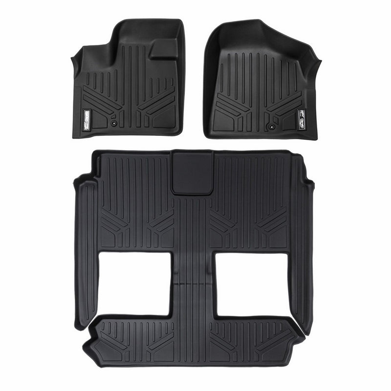 MAXFLOORMAT Floor Mats for Dodge Grand Caravan/Chrysler Town & Country (2008-2017) (3 Row Set) (Black)