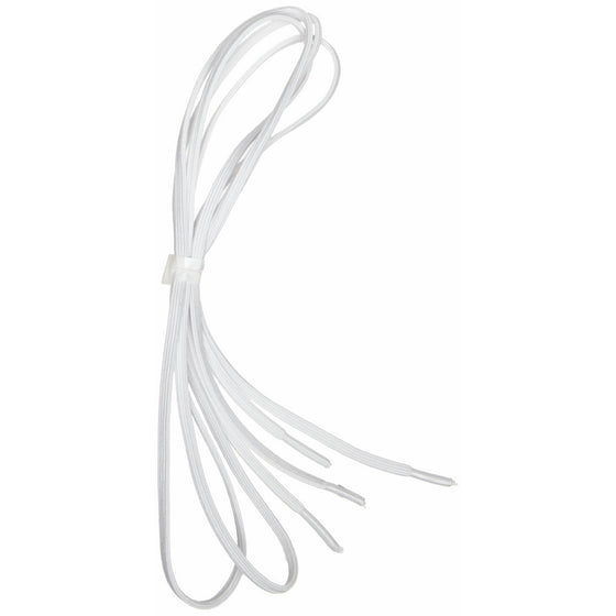 Perma-Ty 738130030 30" White Elastic Shoelaces (Pack of 3 Pairs)