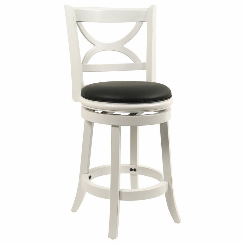 Boraam 43724 Florence Counter Height Swivel Stool, 24-Inch, Distressed White