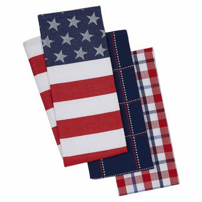 Design Imports 3 Stars and Stripes Kitchen Dishtowels perfect to brighten your summer kitchen