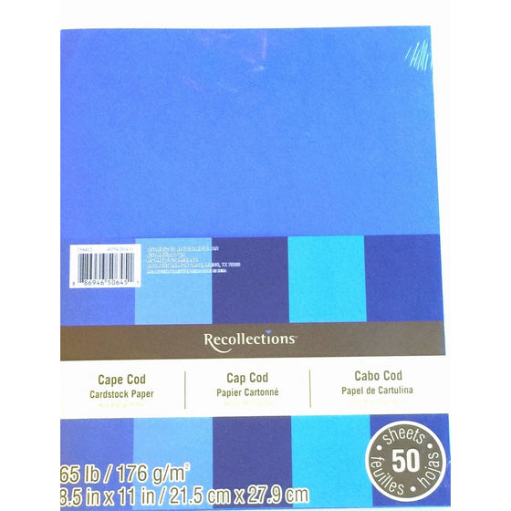 Recollections Cardstock Paper, 8 1/2" X 11" Cape Cod Blues - 50 Sheets