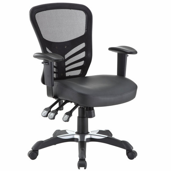 Modway Articulate Mesh Office Chair with Fully Adjustable Black Vinyl Seat