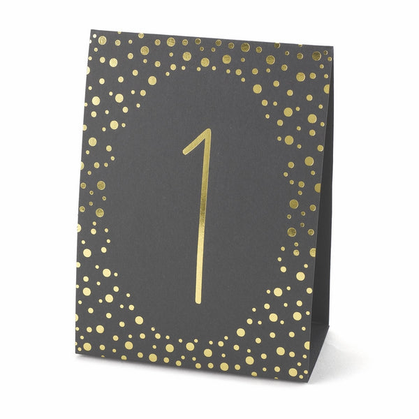 Hortense B. Hewitt Wedding Accessories Gold Polka Dot Table Tents, Numbers 1 to 40