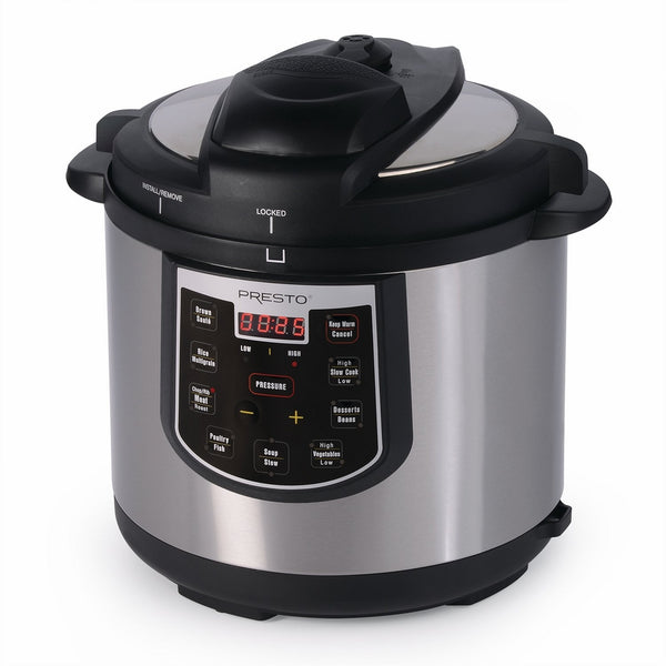 Presto 6 quart Electric Pressure Cooker - Stainless and Black, Silver