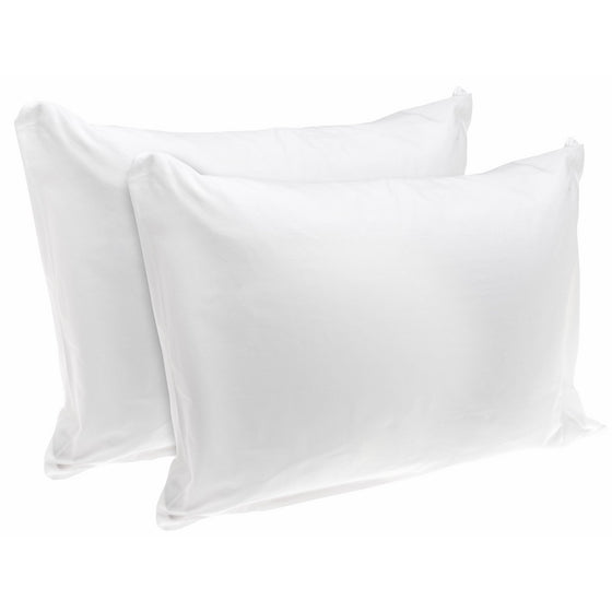 American Textile Rest Right 100% Cotton Zippered Pillow Protectors, Set of 2 - Zippered Pillow Covers Extend Pillow Life, Keeping Pillows Fresh and Clean, Standard Sized